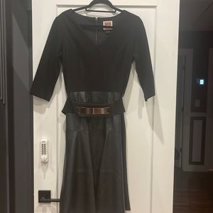 Showstopper leather fit and flare dress